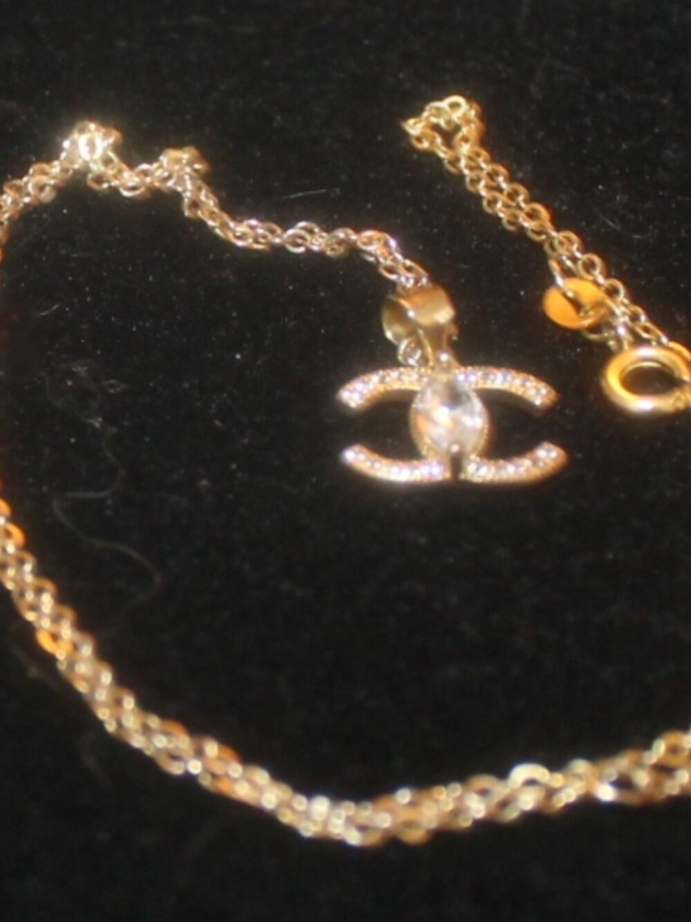 14K over 925 Interlocking CC w CZ and Marquis stone Sparkles more in person